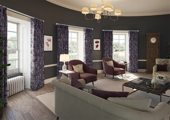 Cyrus Crushed Velvet, Deep Purple - Made to Measure Curtains - Image 8